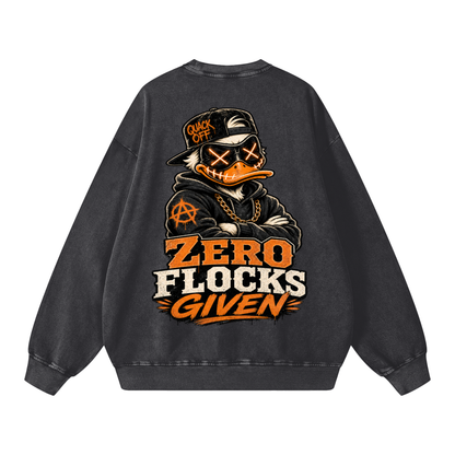 Zero flocks given-Snow Washed Oversized Sweatshirt