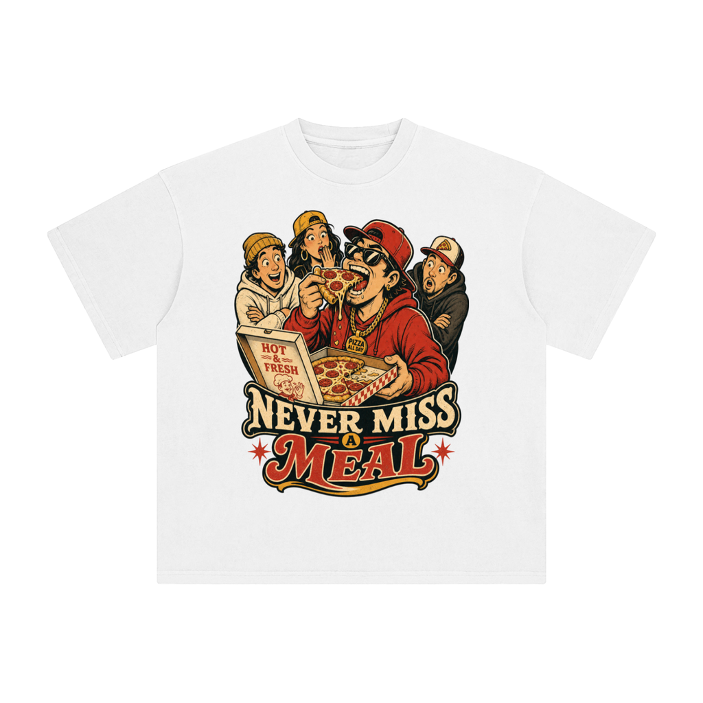 Never miss a meal-Enzyme Washed T-Shirt