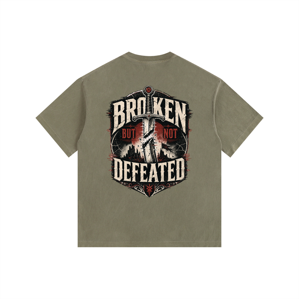 Broken But Not Defeated Vintage Washed Oversized T-Shirt
