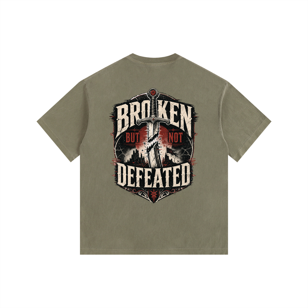 Broken But Not Defeated Vintage Washed Oversized T-Shirt