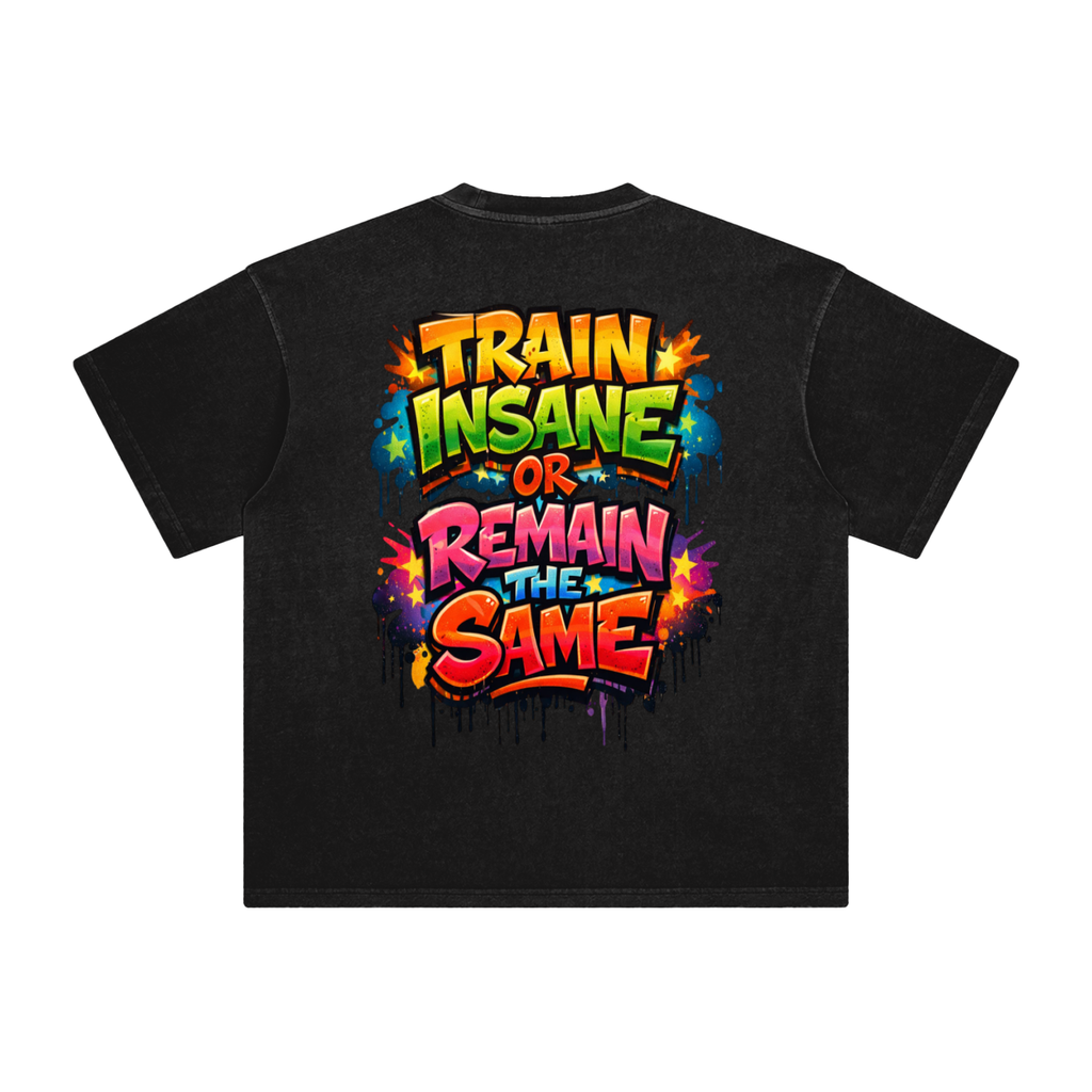 Train insane or remain the same-Enzyme Washed T-Shirt