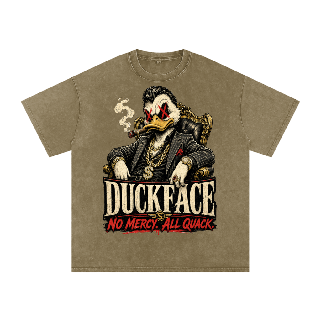 Duck face-Snow Washed Oversized Cotton T-Shirt