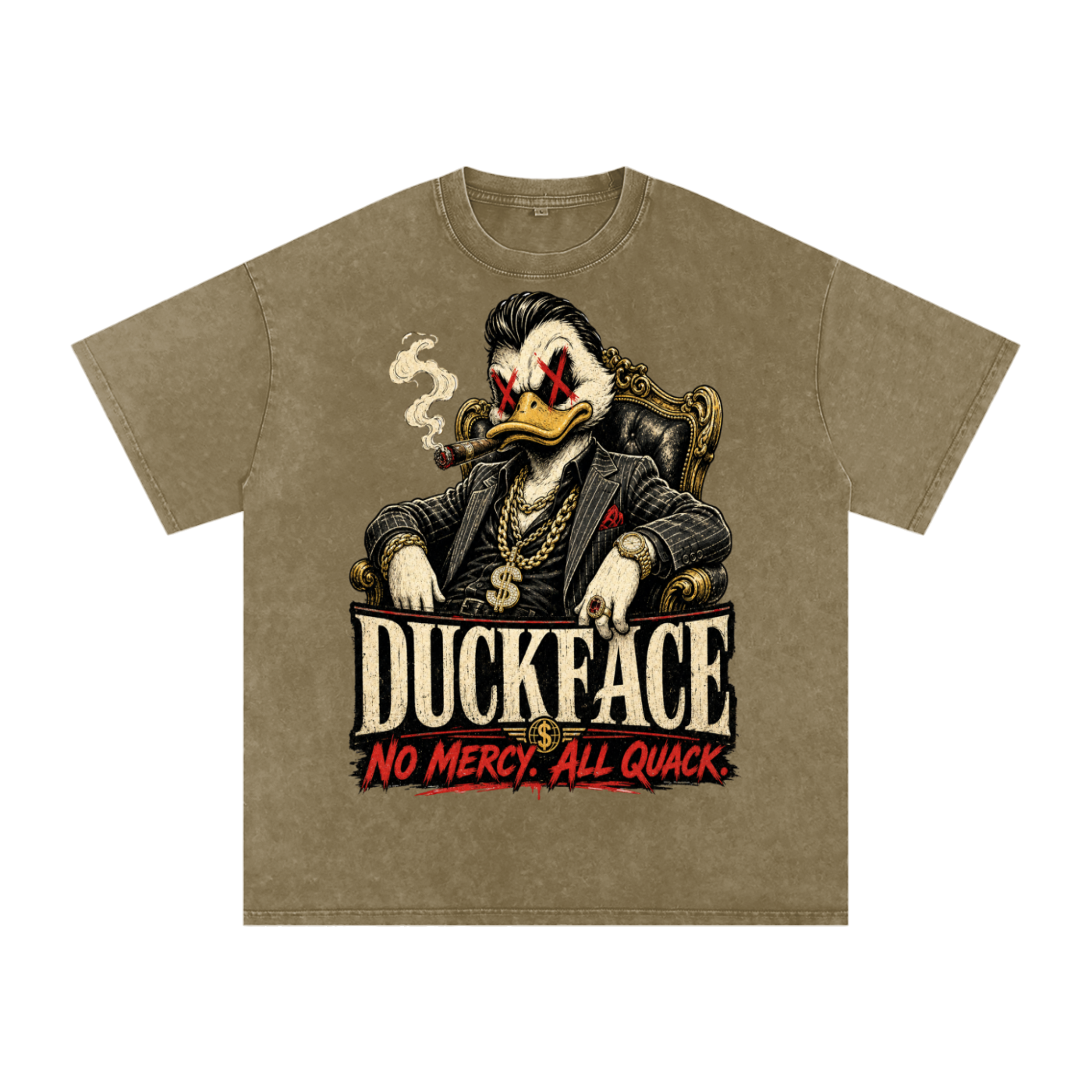 Duck face-Snow Washed Oversized Cotton T-Shirt