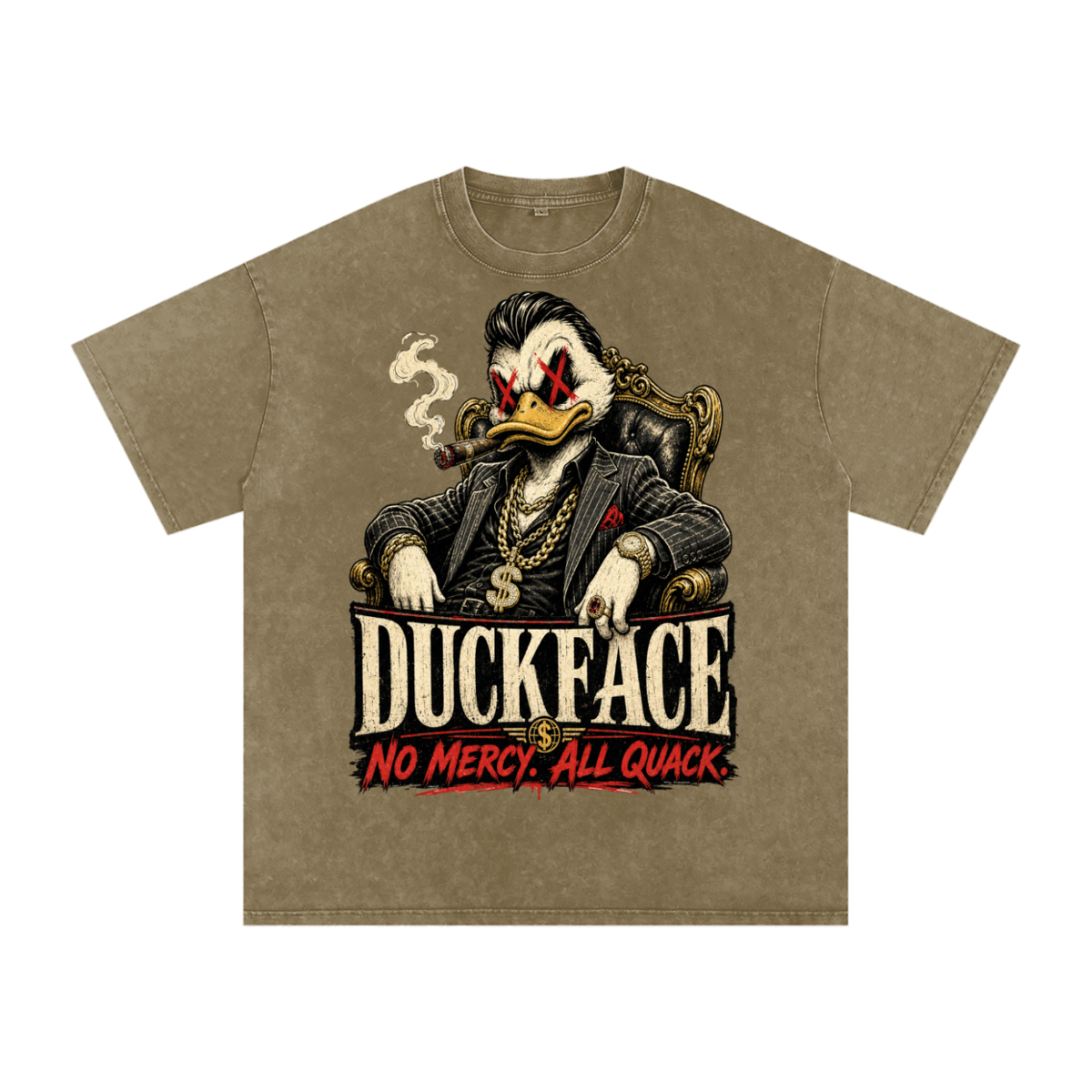 Duck face-Snow Washed Oversized Cotton T-Shirt