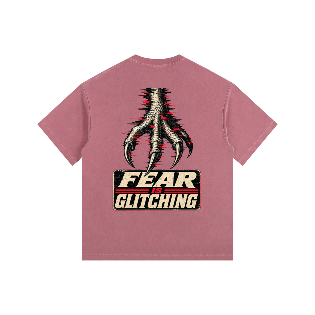 Fear is glitching-Vintage Washed Oversized Cotton T-Shirt