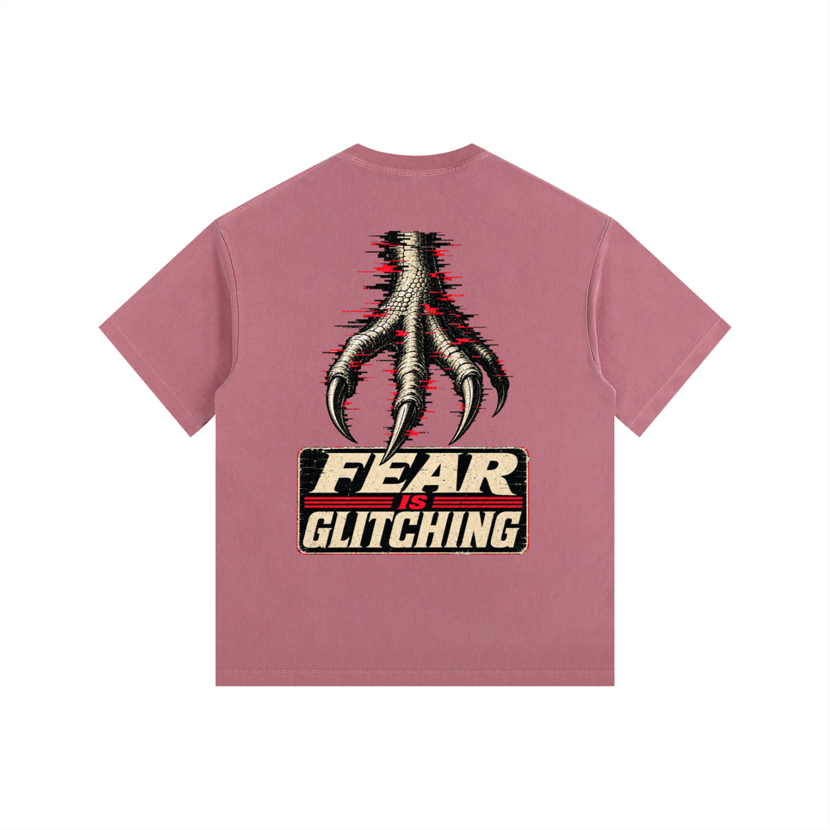 Fear is glitching-Vintage Washed Oversized Cotton T-Shirt