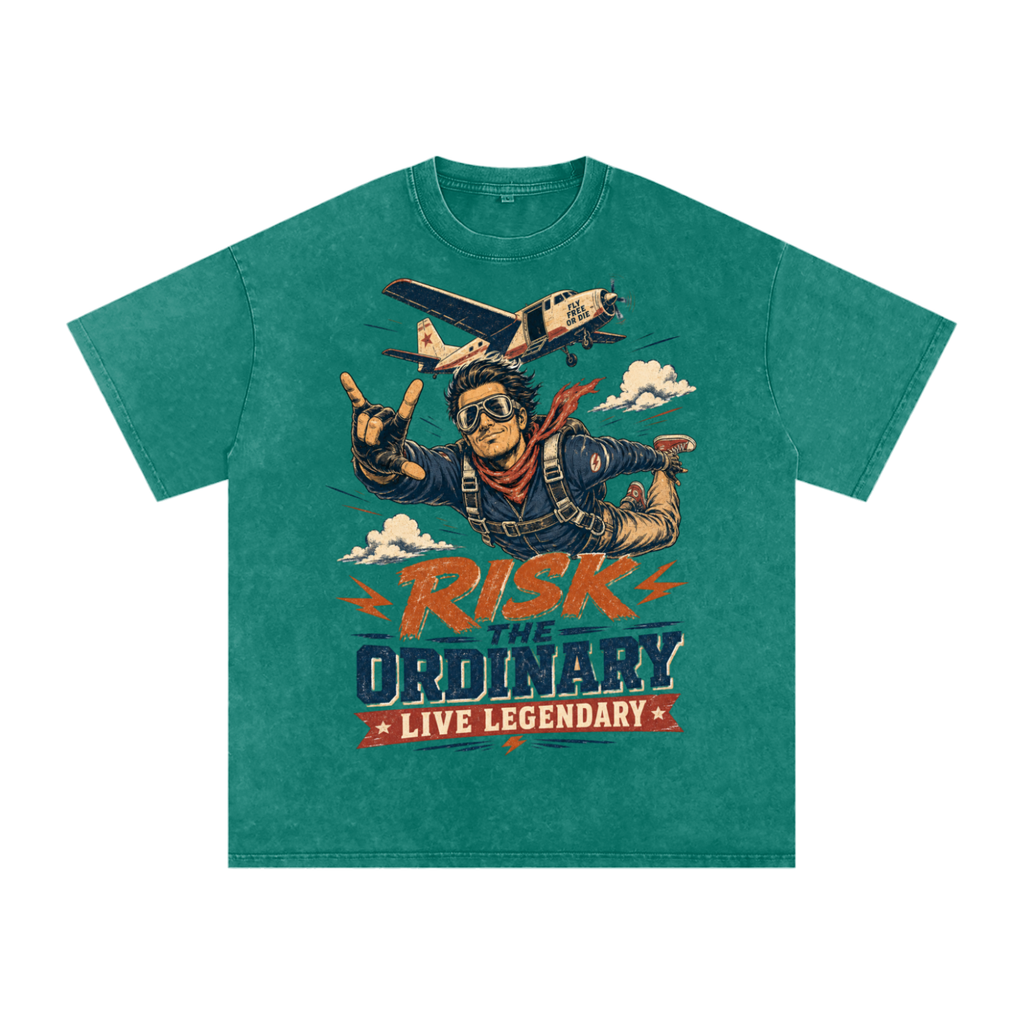 Risk the ordinary-Snow Washed Oversized Cotton T-Shirt