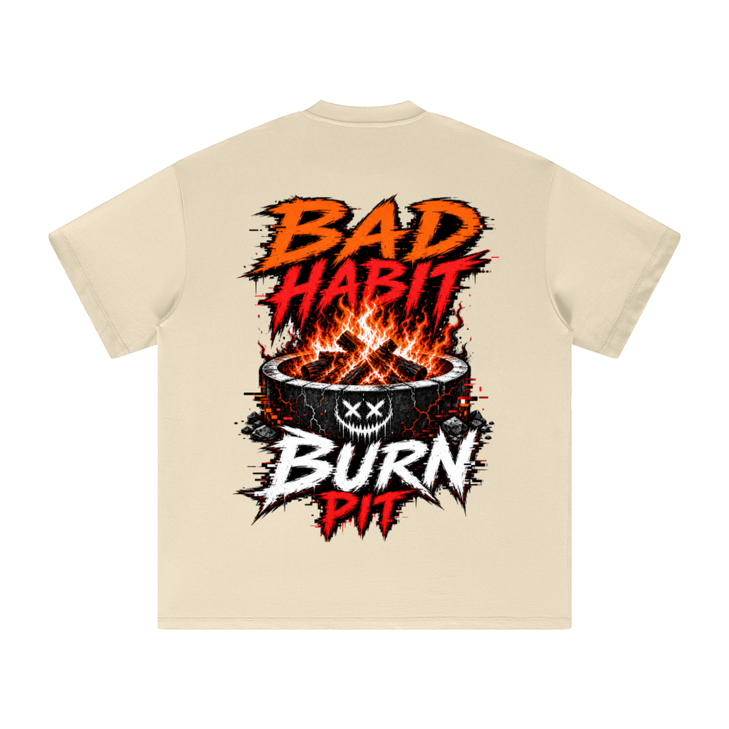 Bad habit burn pit-Heavyweight Earth Tone T-Shirt