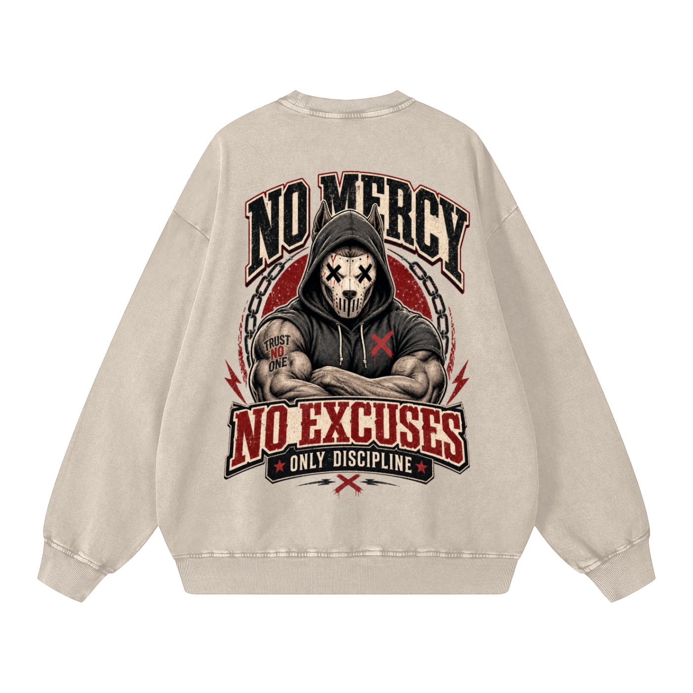 No mercy-Snow Washed Oversized Sweatshirt