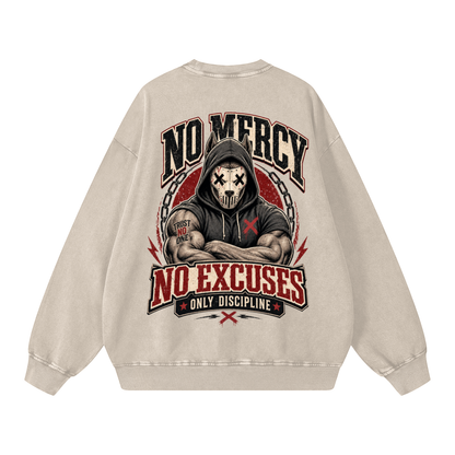 No mercy-Snow Washed Oversized Sweatshirt