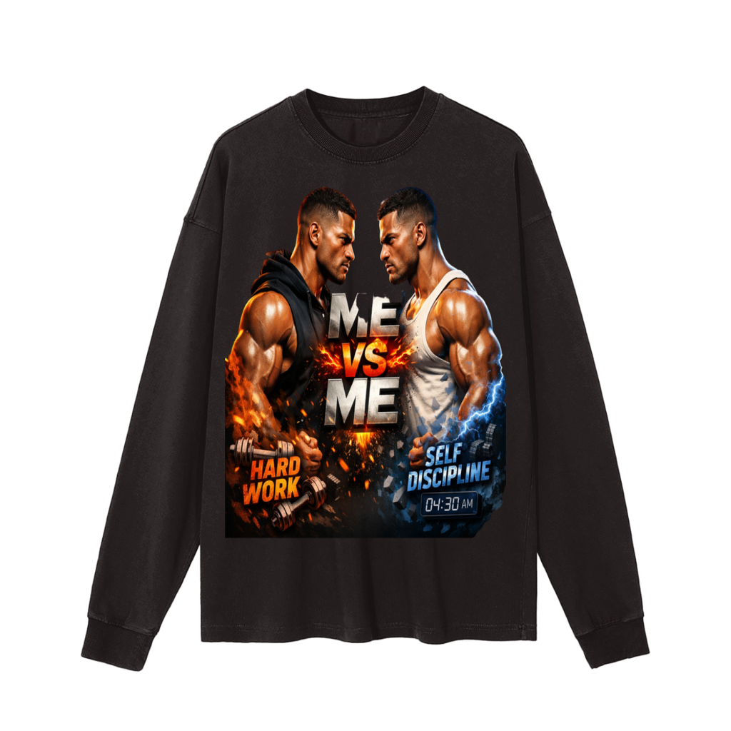 Me vs. me-Vintage Washed Long Sleeve T-Shirt