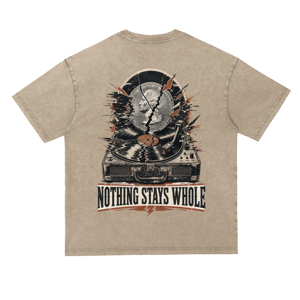 Nothing stays whole-Snow Washed Heavyweight Oversize T-Shirt