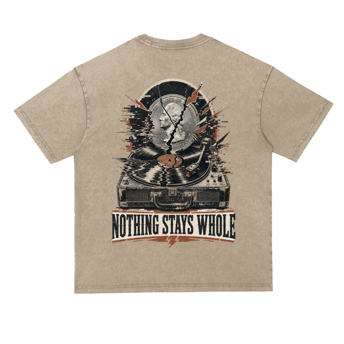 Nothing stays whole-Snow Washed Heavyweight Oversize T-Shirt