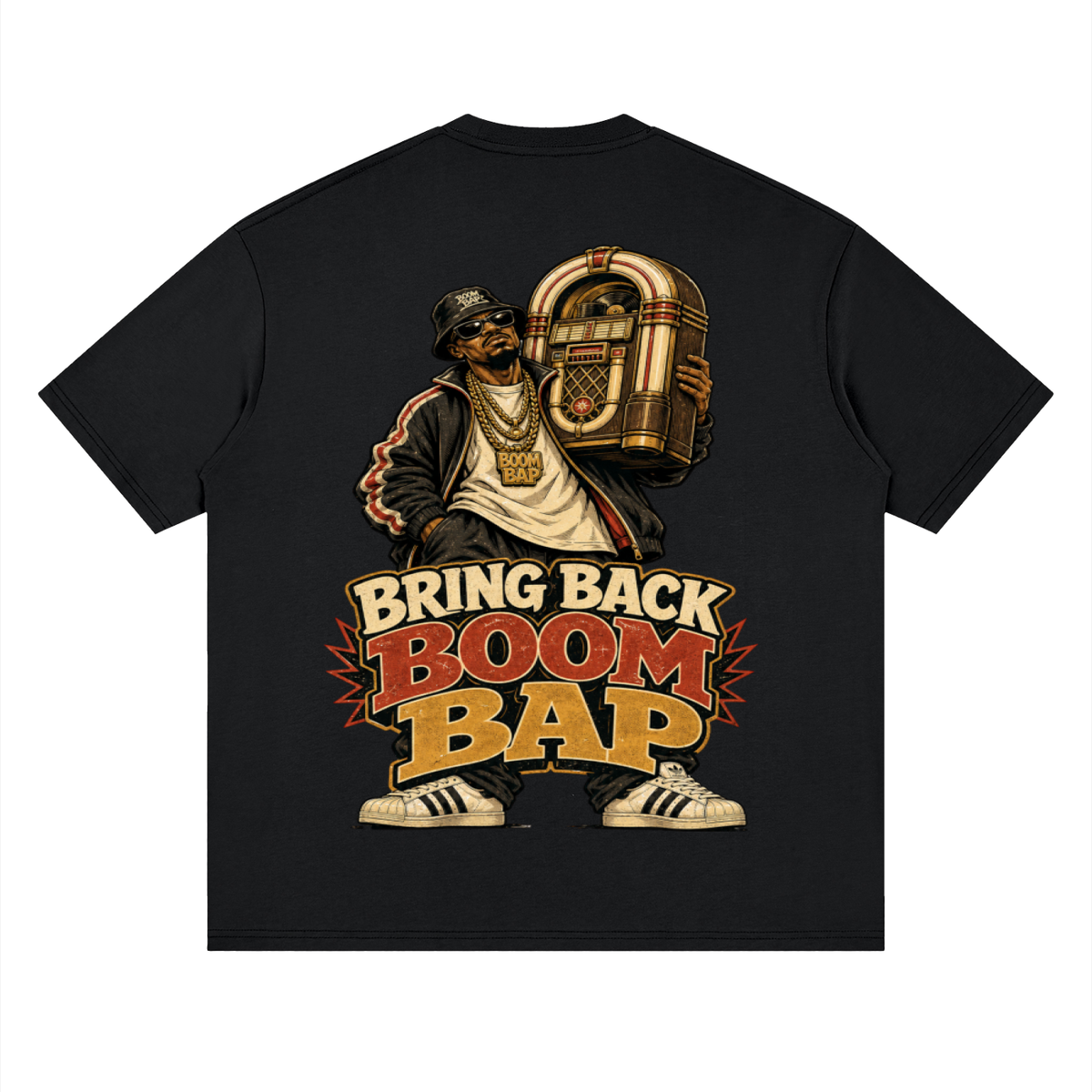 Bring back boom bap-Streetwear Loose Drop Shoulder T-Shirt