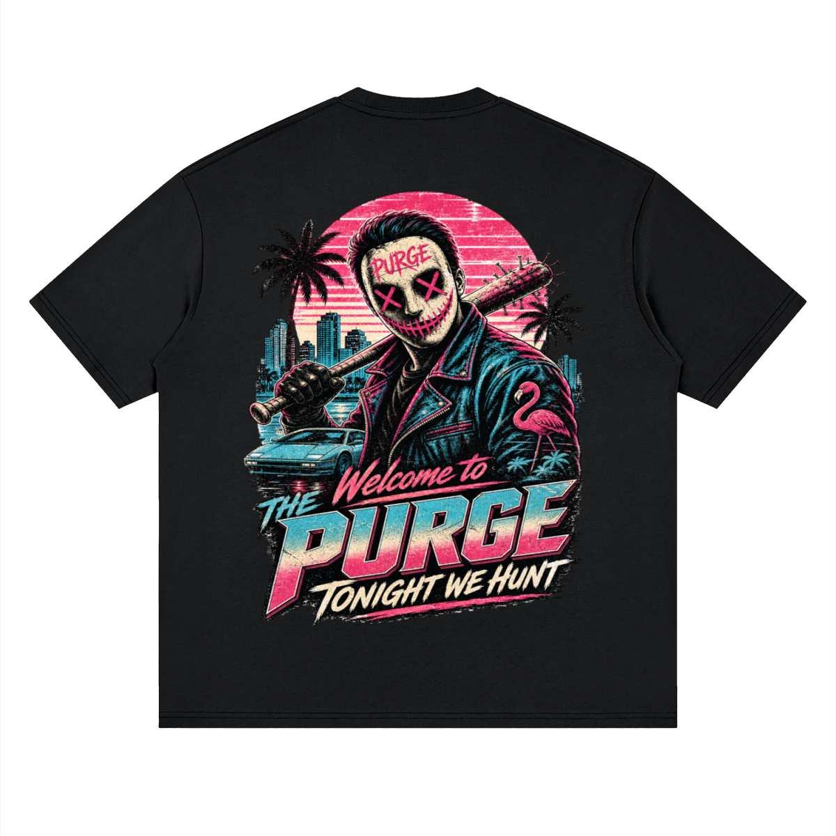 Welcome to the purge-Streetwear Loose Drop Shoulder T-Shirt
