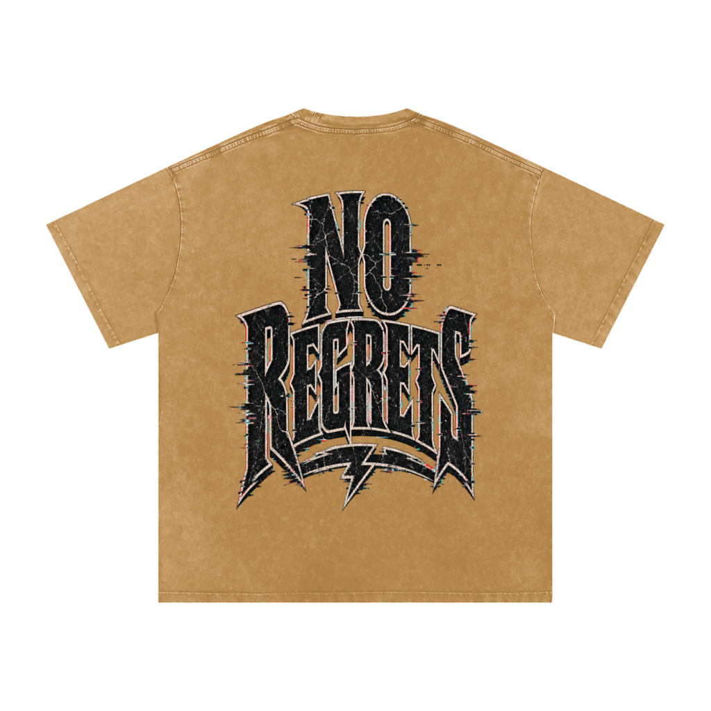 No regrets-Snow Washed Oversized Cotton T-Shirt