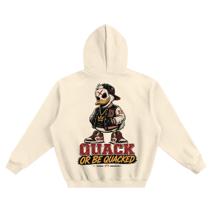 Quack or be quacked Fleeced Boxy Hoodie(This product ships from oversees ship time may be longer)