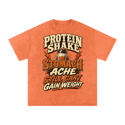 Protein shake-Snow Washed Oversized Cotton T-Shirt