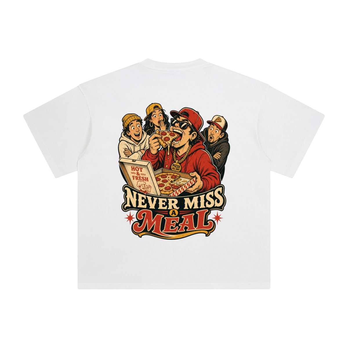 Never miss a meal-Enzyme Washed T-Shirt