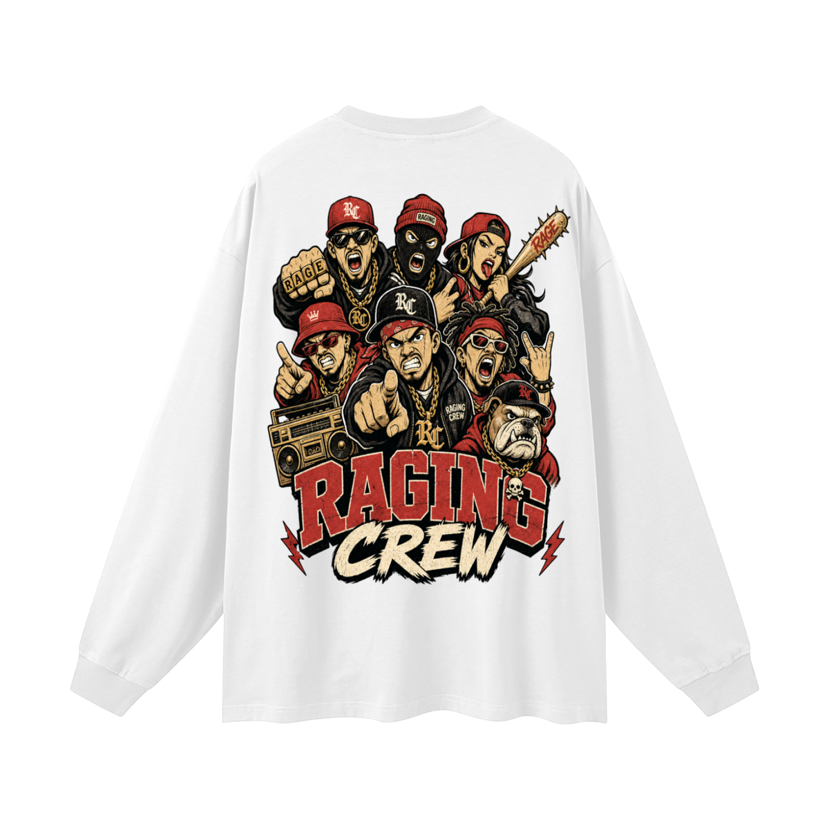 Raging crew-Oversized Unisex Long Sleeve T-Shirt