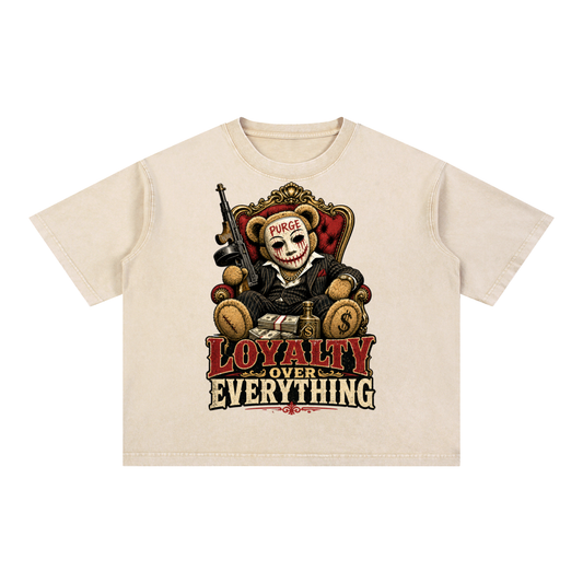 Unisex Loyalty over everything Mineral Wash Boxy Cotton T-Shirt