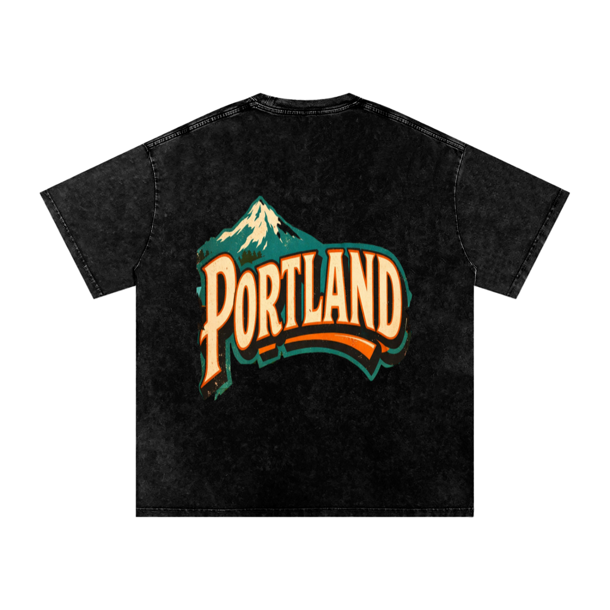 Portland-Snow Washed Oversized Cotton T-Shirt