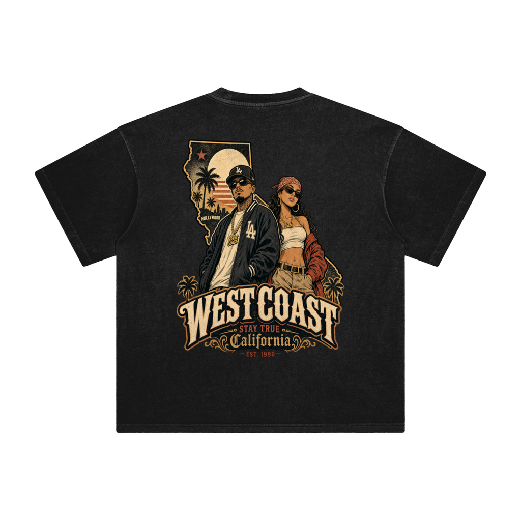 West coast-Enzyme Washed T-Shirt