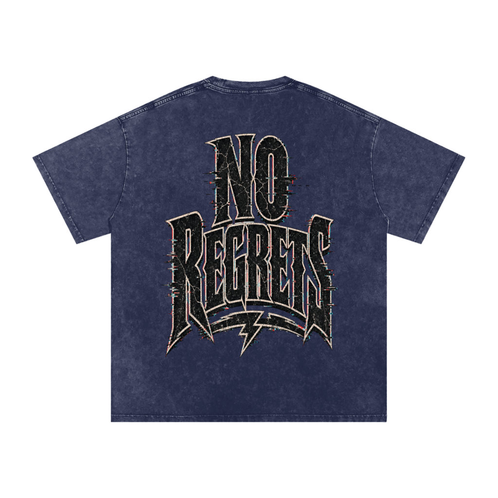 No regrets-Snow Washed Oversized Cotton T-Shirt