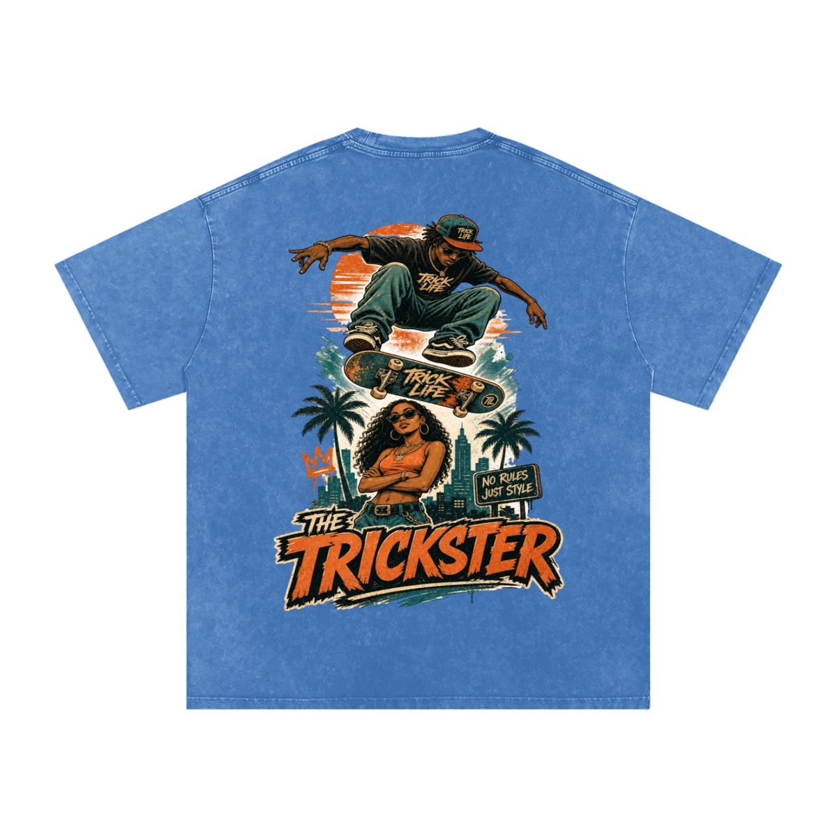 The trickster-Snow Washed Oversized Cotton T-Shirt