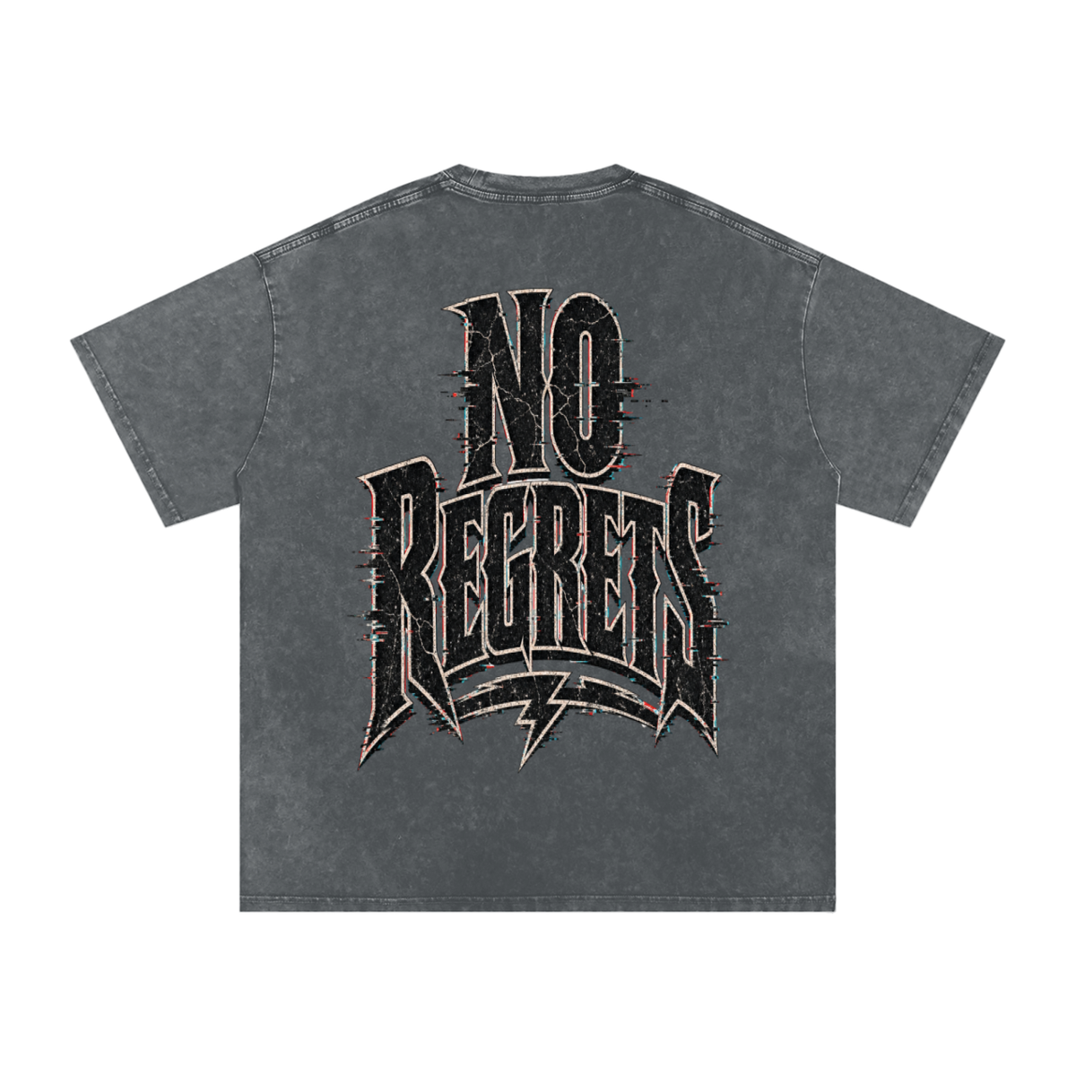 No regrets-Snow Washed Oversized Cotton T-Shirt
