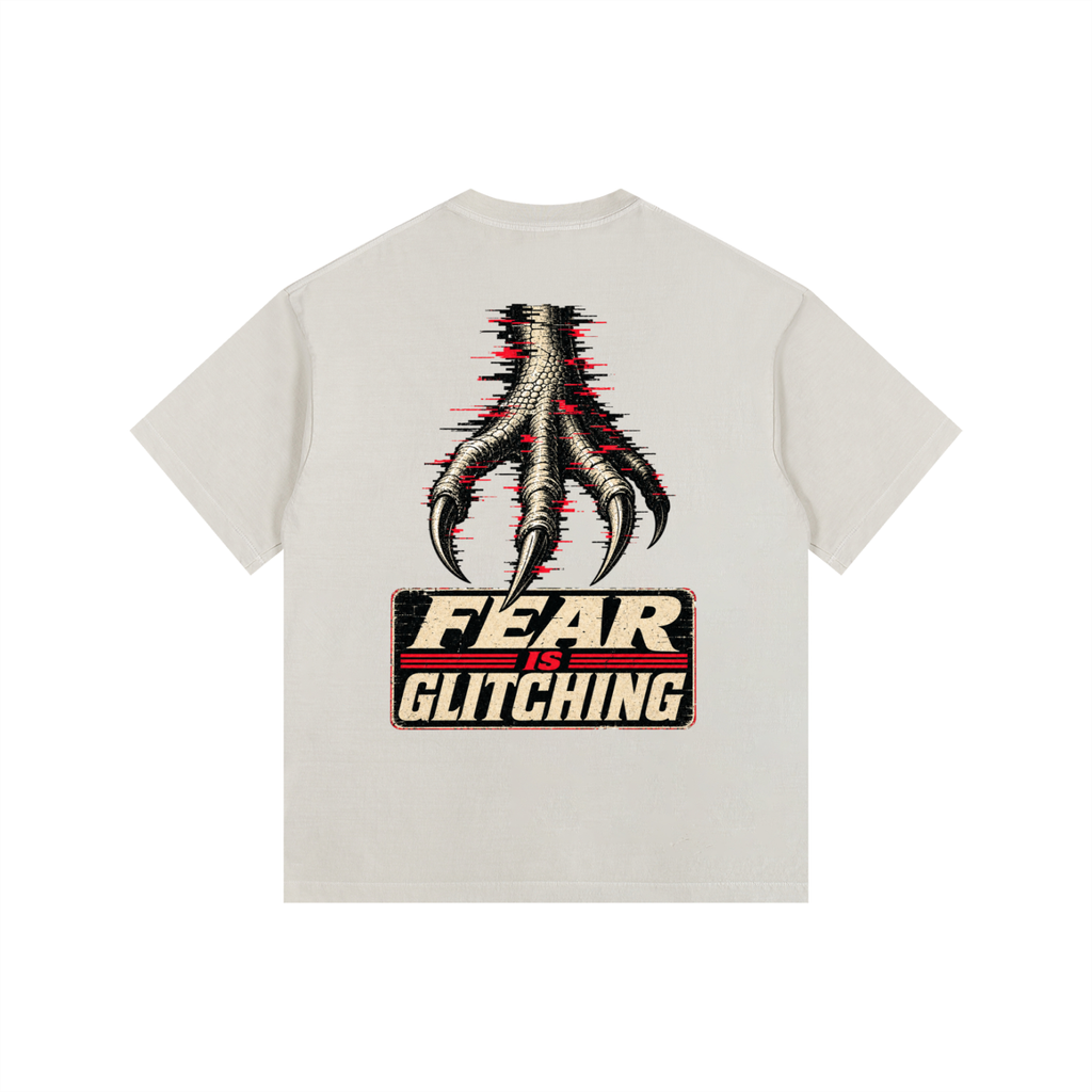Fear is glitching-Vintage Washed Oversized Cotton T-Shirt