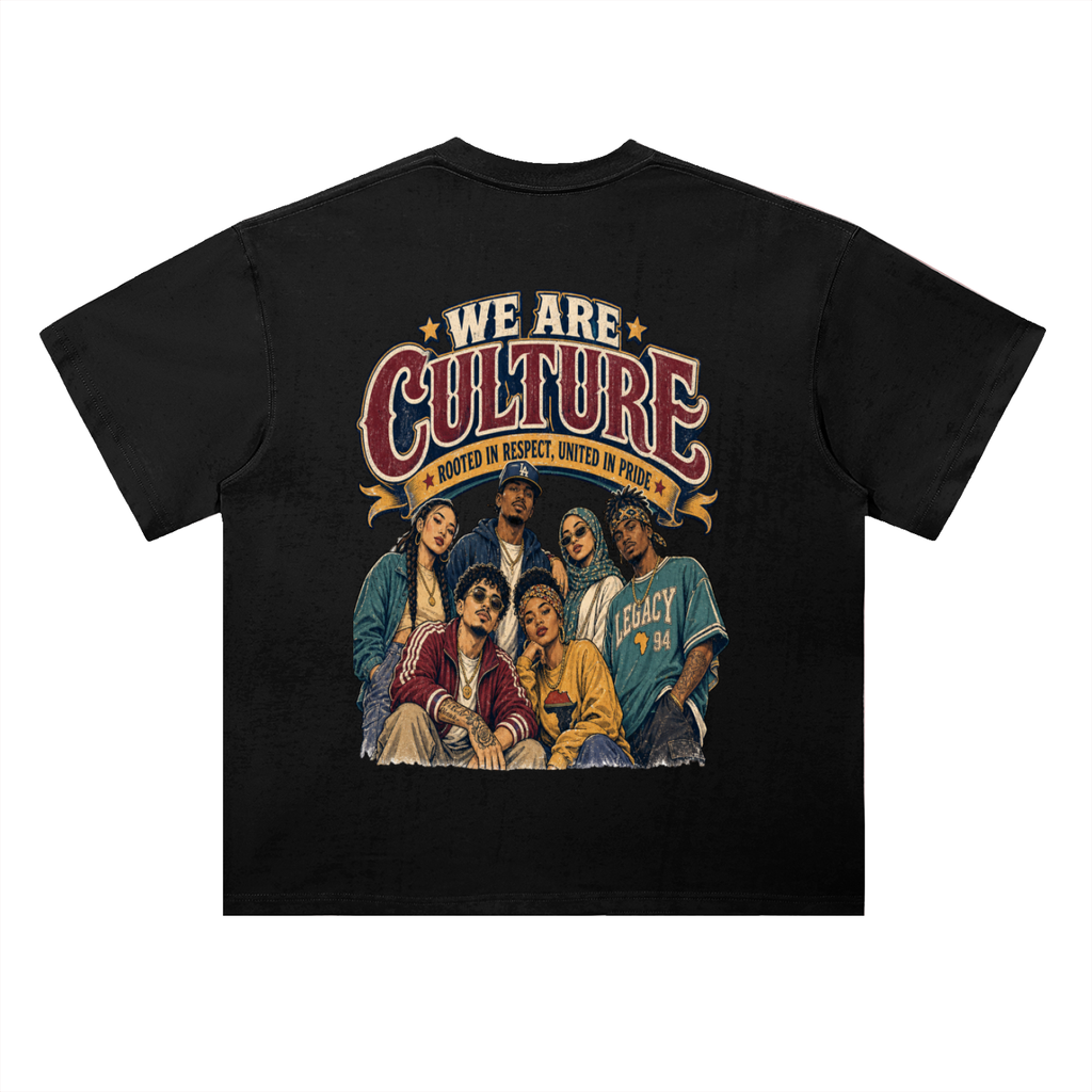 We are culture-Heavyweight Drop Shoulder Cotton T-Shirt