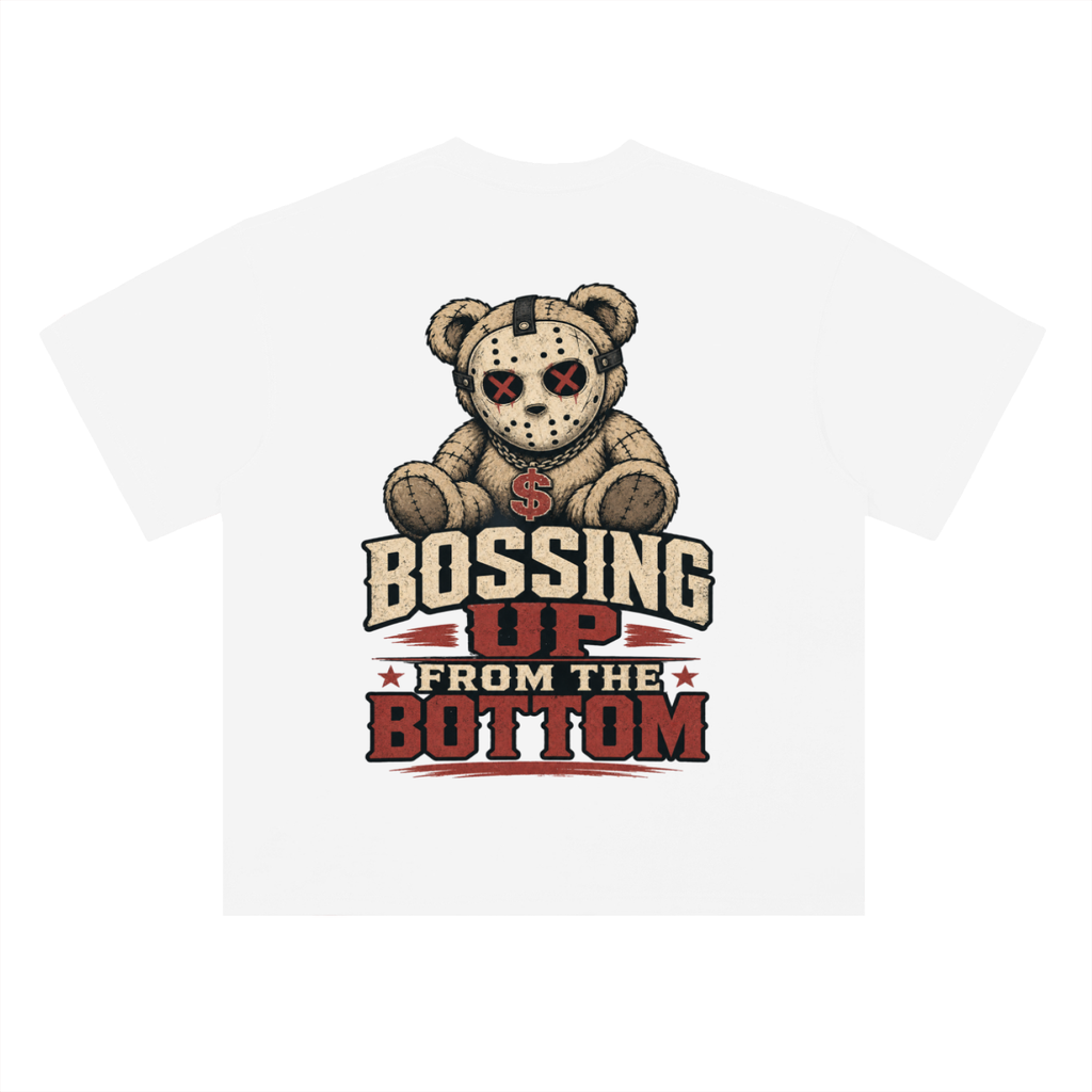 Bossing up from the bottom-Heavyweight Drop Shoulder Cotton T-Shirt