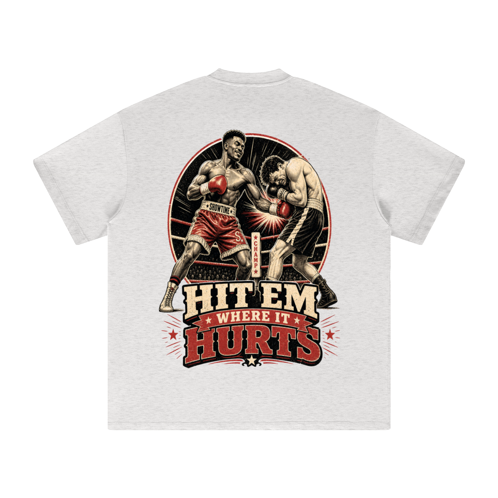Hit em where it hurts-Heavyweight Earth Tone T-Shirt