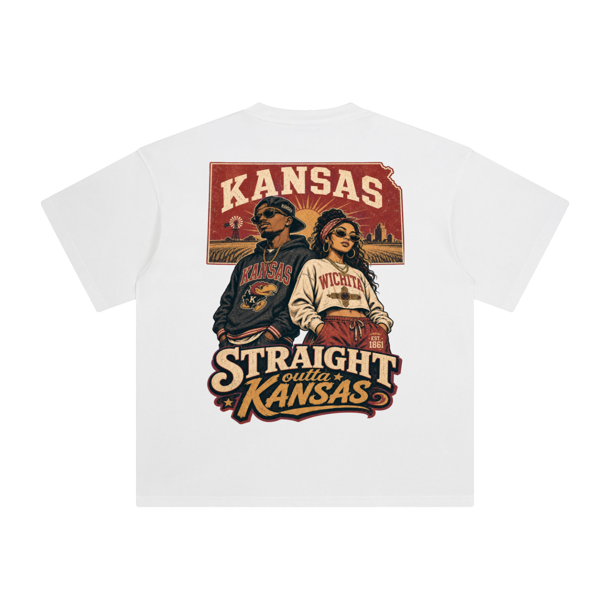 Kansas-Enzyme Washed T-Shirt