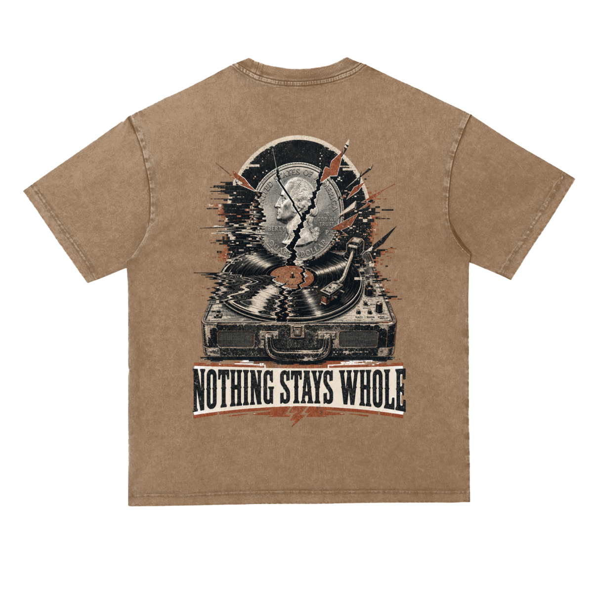 Nothing stays whole-Snow Washed Heavyweight Oversize T-Shirt