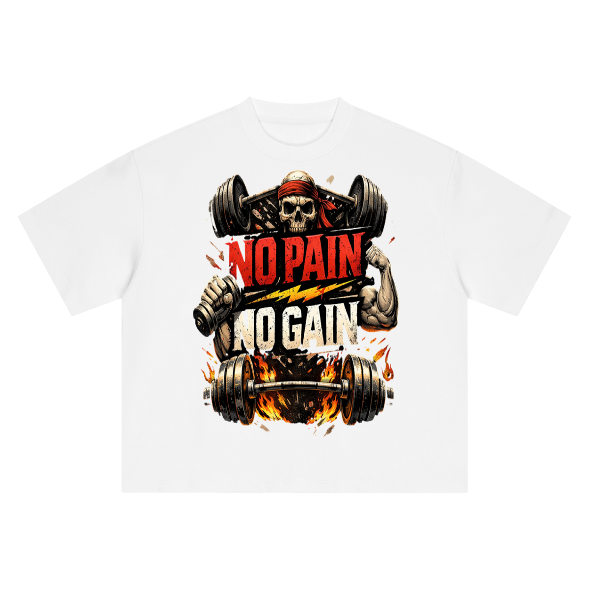 No pain no gain-Boxy Oversized T-Shirt