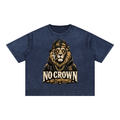 No crown no compromise-Mineral Wash Boxy Cotton T-Shirt