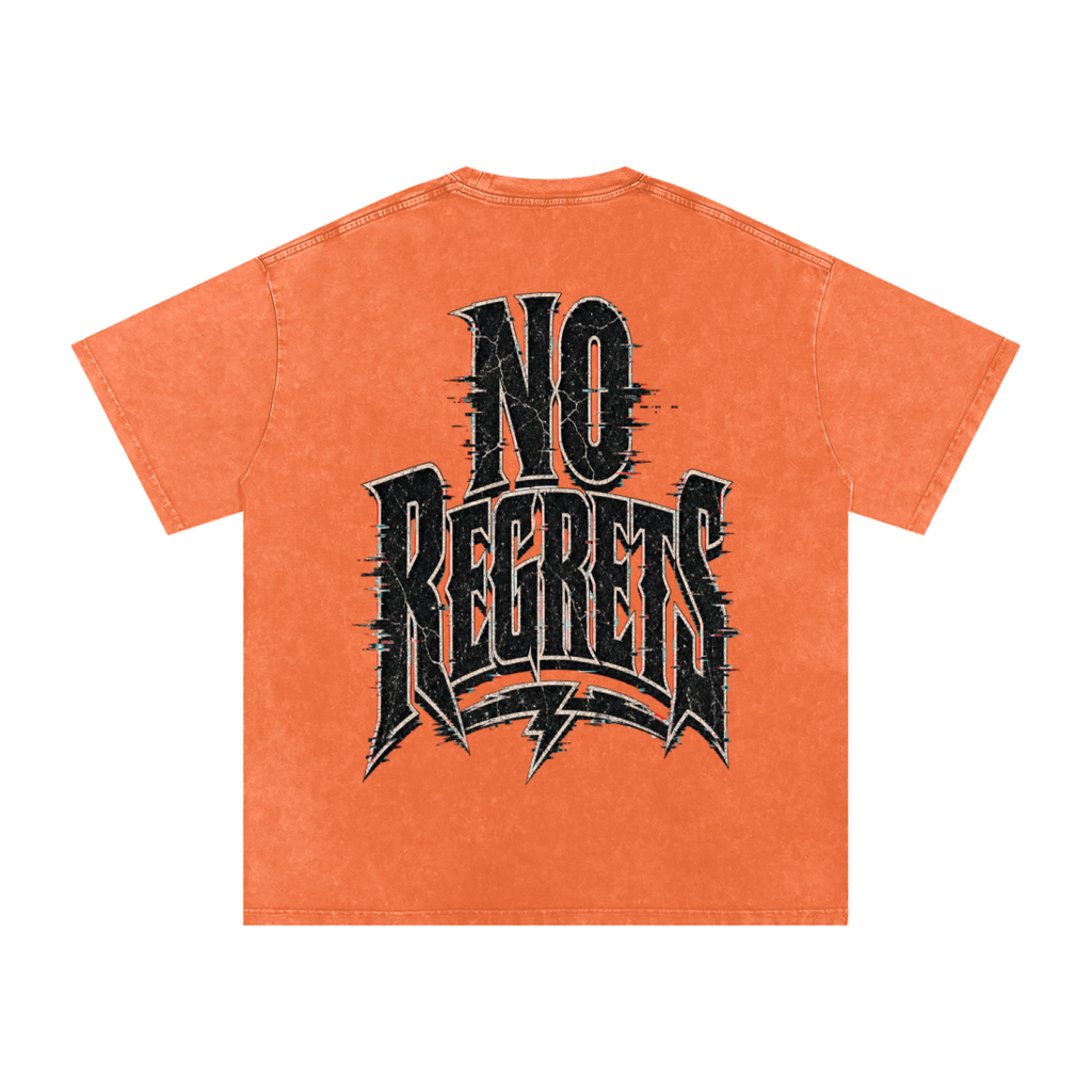 No regrets-Snow Washed Oversized Cotton T-Shirt