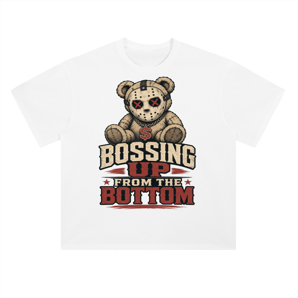 Bossing up from the bottom-Heavyweight Drop Shoulder Cotton T-Shirt