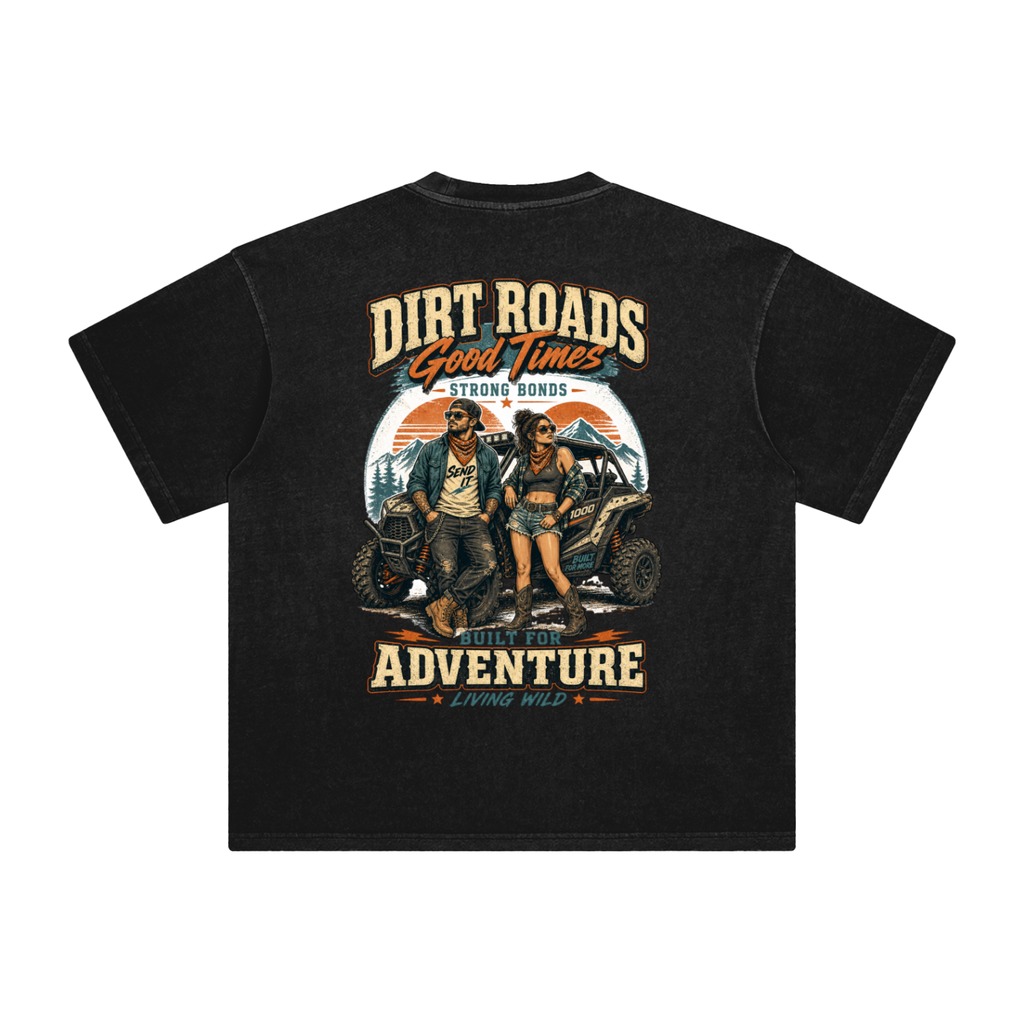 Dirt roads good times-Enzyme Washed T-Shirt