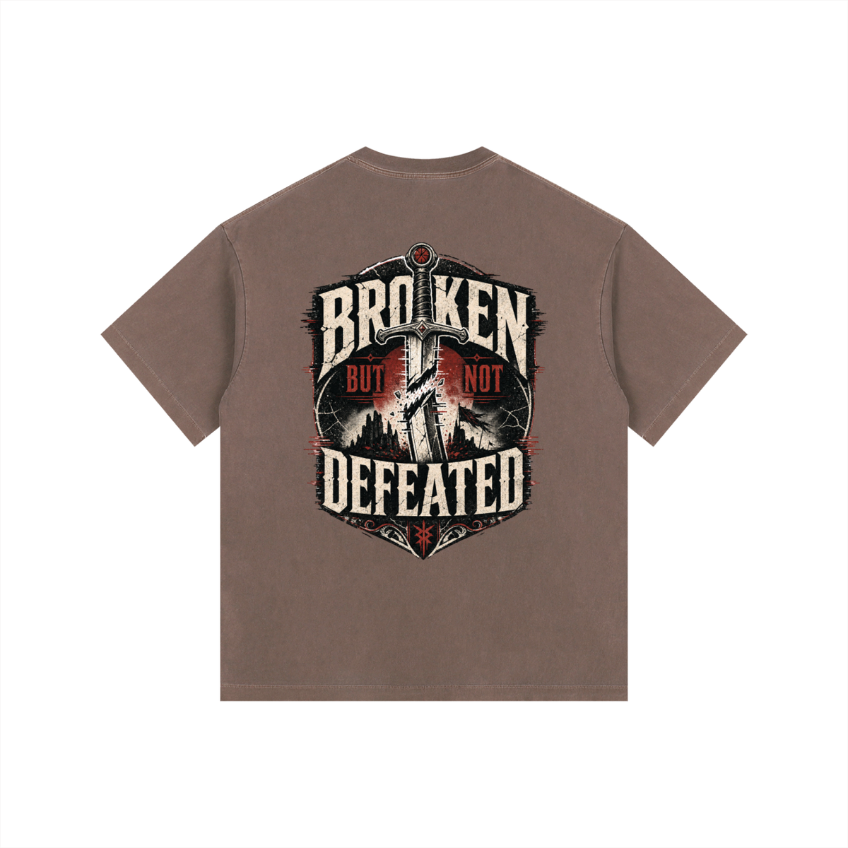 Broken But Not Defeated Vintage Washed Oversized T-Shirt
