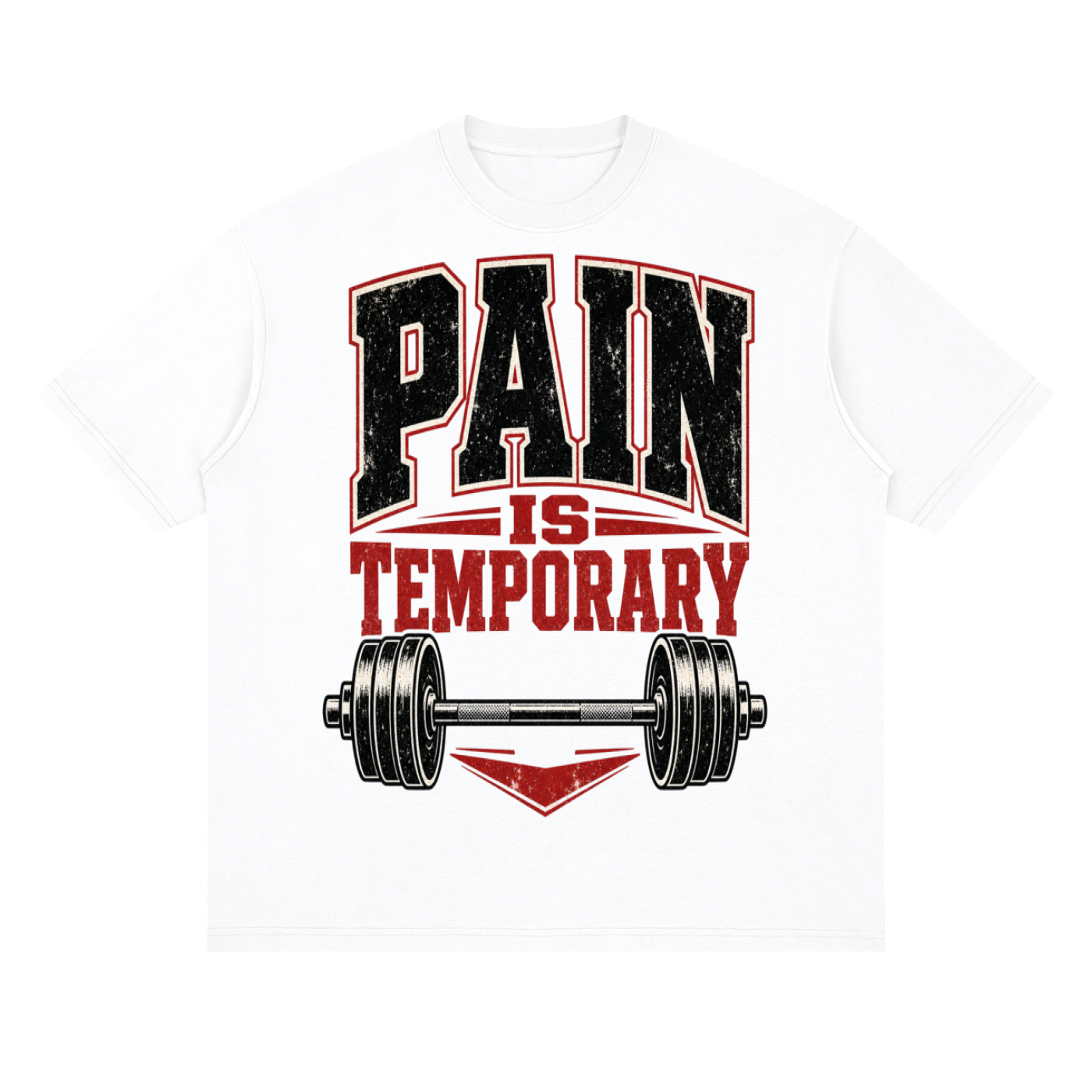 Unisex Pain is temporary Streetwear Loose Drop Shoulder T-Shirt