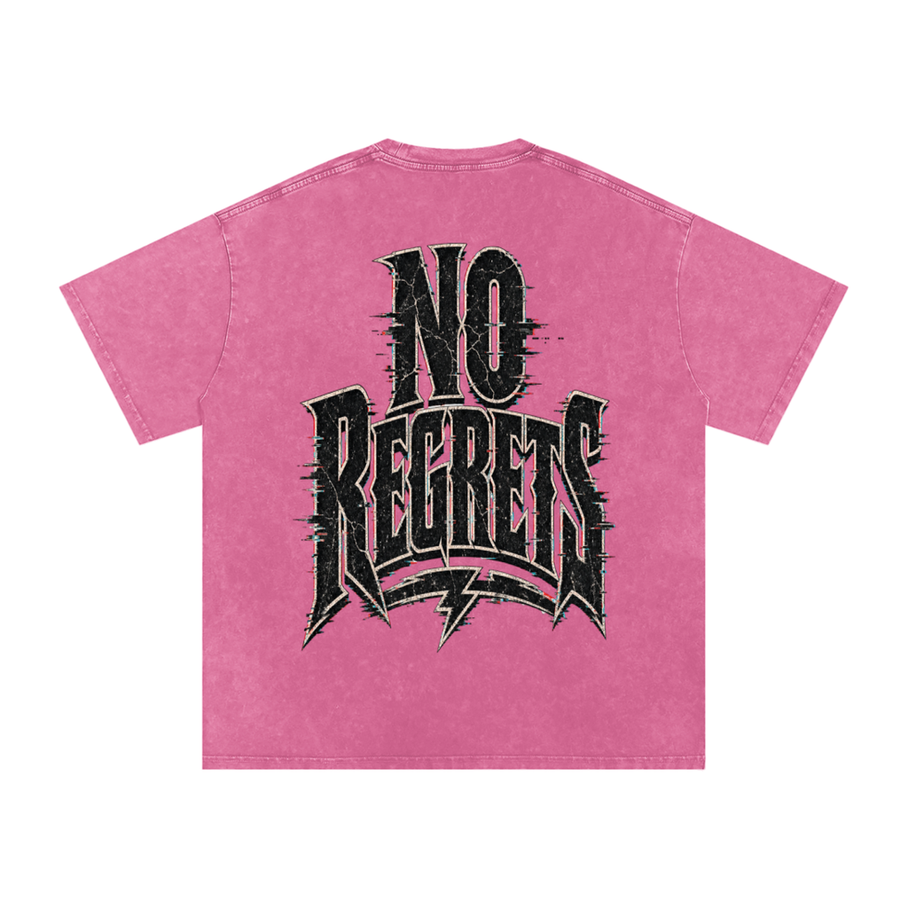 No regrets-Snow Washed Oversized Cotton T-Shirt