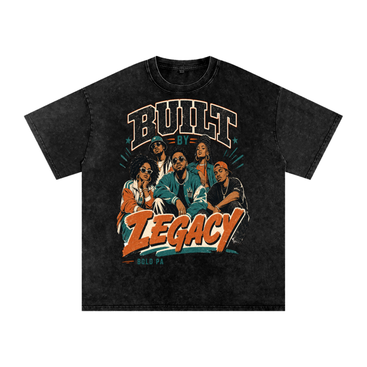 Built by legacy-Snow Washed Oversized Cotton T-Shirt