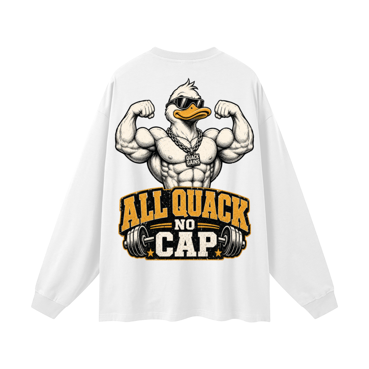 All quack no cap-Oversized Unisex Long Sleeve T-Shirt(This product is shipped from oversees ship time may take longer)