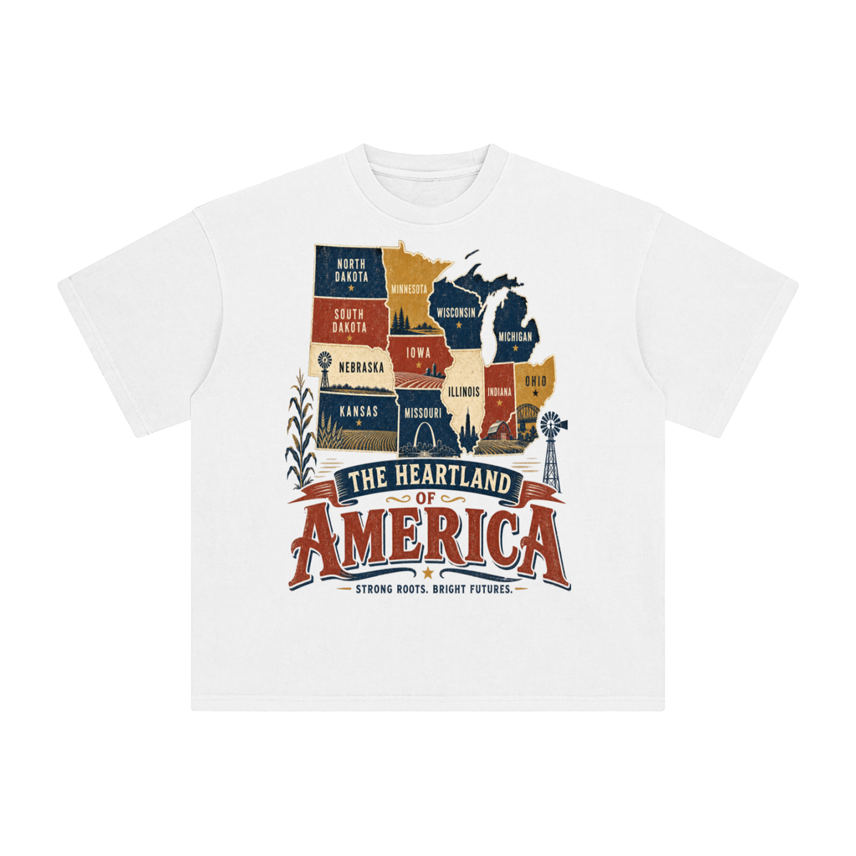 The heartland of America-Enzyme Washed T-Shirt