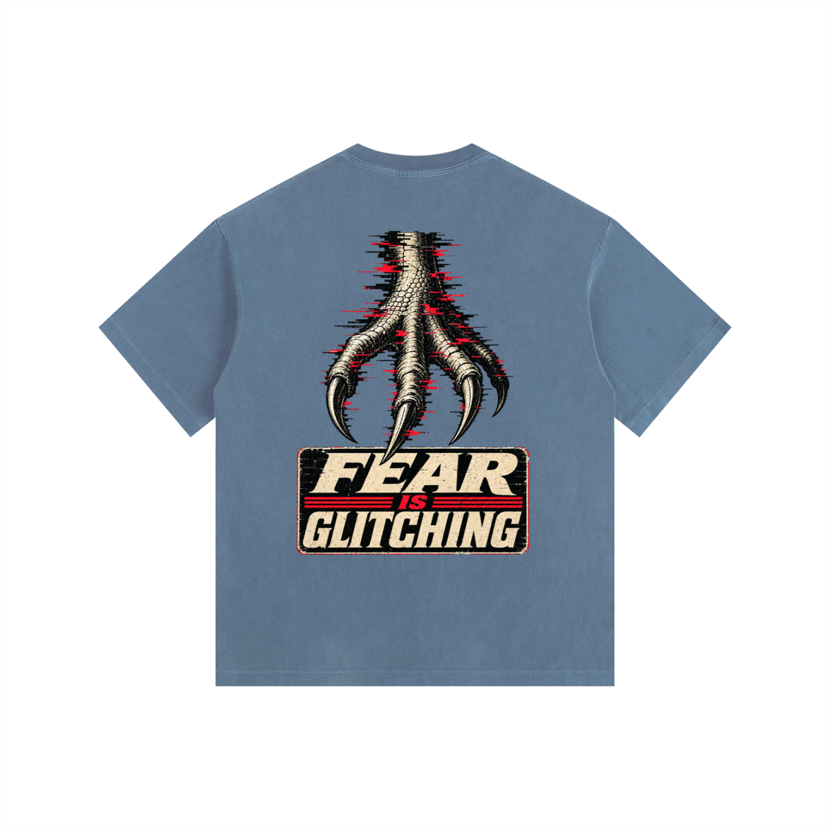 Fear is glitching-Vintage Washed Oversized Cotton T-Shirt