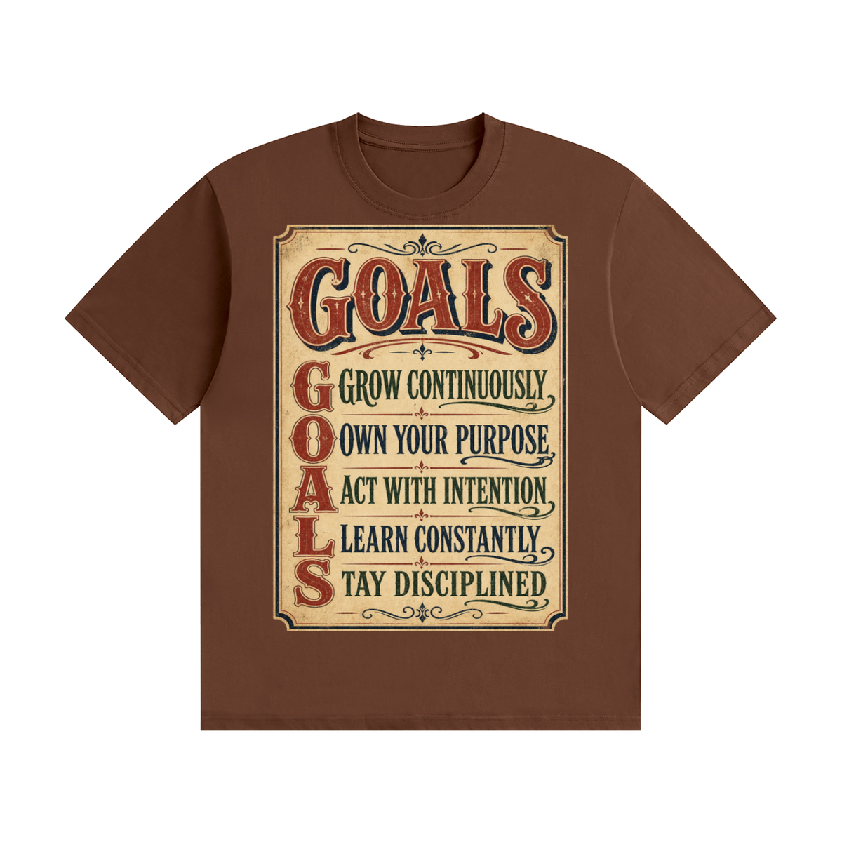 GOALS-Seamless Cotton T-Shirt