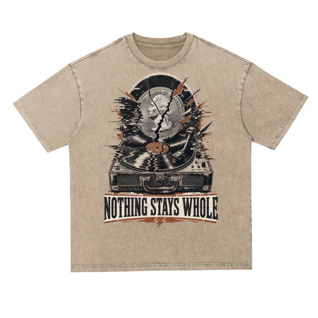 Nothing stays whole-Snow Washed Heavyweight Oversize T-Shirt